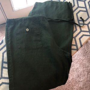 Green Linen Pants XL
